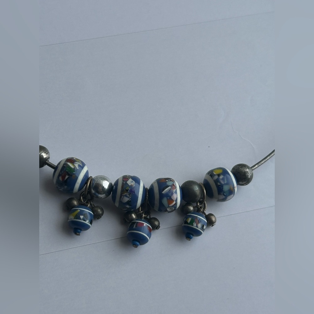 Vintage Millefiori Bead Choker Necklace Murano Style Vintage Necklace - Picture 9 of 13